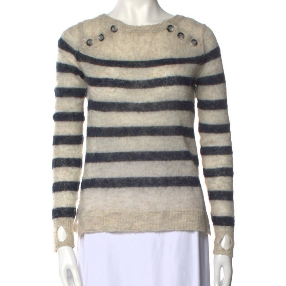 Striped Bateau Neckline Sweater